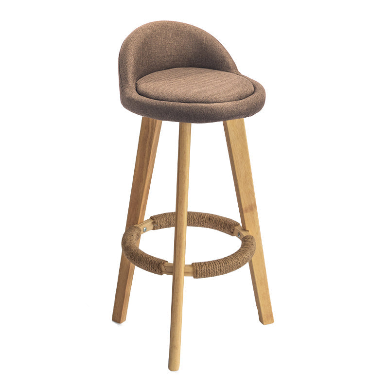 Contemporary Solid Wood Barstool Indoor Bar Stool with Footrest and Low Back Clearhalo 'Bar Furniture' 'Bar Stools' 'bar_stools' 'furn' 'furn_bar_stools' 'furniture_bar_stools' 'Kitchen & Dining Furniture' 'kitchen&dining_furn' 'kitchen' 'kitchen_furn' Furniture' 4492766