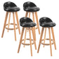 Contemporary Solid Wood Barstool Indoor Bar Stool with Footrest and Low Back Black 4 Piece Set Bar Stool(30"H) Clearhalo 'Bar Furniture' 'Bar Stools' 'bar_stools' 'furn' 'furn_bar_stools' 'furniture_bar_stools' 'Kitchen & Dining Furniture' 'kitchen&dining_furn' 'kitchen' 'kitchen_furn' Furniture' 4492768