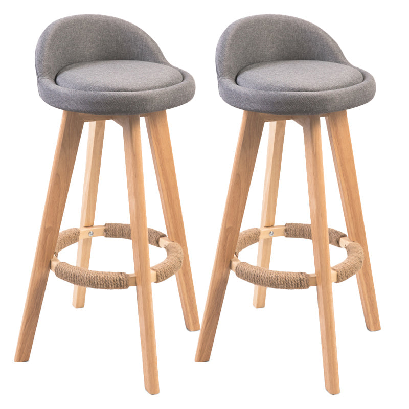 Contemporary Solid Wood Barstool Indoor Bar Stool with Footrest and Low Back Grey 2 Piece Set Bar Stool(30"H) Clearhalo 'Bar Furniture' 'Bar Stools' 'bar_stools' 'furn' 'furn_bar_stools' 'furniture_bar_stools' 'Kitchen & Dining Furniture' 'kitchen&dining_furn' 'kitchen' 'kitchen_furn' Furniture' 4492774