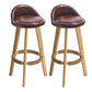 Contemporary Solid Wood Barstool Indoor Bar Stool with Footrest and Low Back Brown 2 Piece Set Bar Stool (28" H) Clearhalo 'Bar Furniture' 'Bar Stools' 'bar_stools' 'furn' 'furn_bar_stools' 'furniture_bar_stools' 'Kitchen & Dining Furniture' 'kitchen&dining_furn' 'kitchen' 'kitchen_furn' Furniture' 4492777