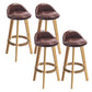 Contemporary Solid Wood Barstool Indoor Bar Stool with Footrest and Low Back Brown 4 Piece Set Bar Stool (28" H) Clearhalo 'Bar Furniture' 'Bar Stools' 'bar_stools' 'furn' 'furn_bar_stools' 'furniture_bar_stools' 'Kitchen & Dining Furniture' 'kitchen&dining_furn' 'kitchen' 'kitchen_furn' Furniture' 4492778