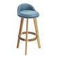 Contemporary Solid Wood Barstool Indoor Bar Stool with Footrest and Low Back Blue 1 Piece Bar Stool (28" H) Clearhalo 'Bar Furniture' 'Bar Stools' 'bar_stools' 'furn' 'furn_bar_stools' 'furniture_bar_stools' 'Kitchen & Dining Furniture' 'kitchen&dining_furn' 'kitchen' 'kitchen_furn' Furniture' 4492779