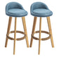 Contemporary Solid Wood Barstool Indoor Bar Stool with Footrest and Low Back Blue 2 Piece Set Bar Stool (28" H) Clearhalo 'Bar Furniture' 'Bar Stools' 'bar_stools' 'furn' 'furn_bar_stools' 'furniture_bar_stools' 'Kitchen & Dining Furniture' 'kitchen&dining_furn' 'kitchen' 'kitchen_furn' Furniture' 4492780
