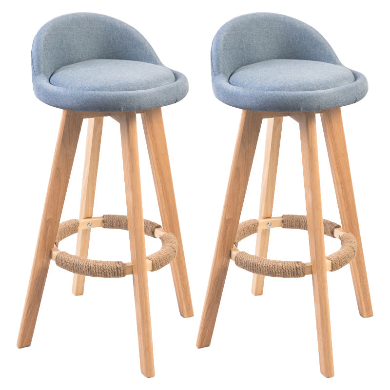 Contemporary Solid Wood Barstool Indoor Bar Stool with Footrest and Low Back Blue 2 Piece Set Bar Stool(30"H) Clearhalo 'Bar Furniture' 'Bar Stools' 'bar_stools' 'furn' 'furn_bar_stools' 'furniture_bar_stools' 'Kitchen & Dining Furniture' 'kitchen&dining_furn' 'kitchen' 'kitchen_furn' Furniture' 4492783