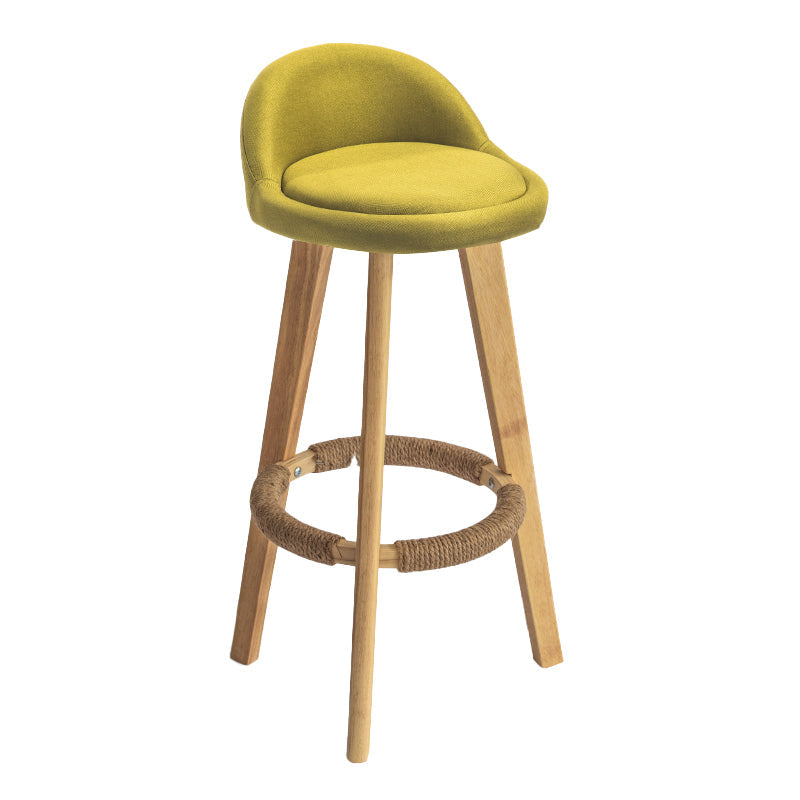 Contemporary Solid Wood Barstool Indoor Bar Stool with Footrest and Low Back Green 1 Piece Bar Stool (28" H) Clearhalo 'Bar Furniture' 'Bar Stools' 'bar_stools' 'furn' 'furn_bar_stools' 'furniture_bar_stools' 'Kitchen & Dining Furniture' 'kitchen&dining_furn' 'kitchen' 'kitchen_furn' Furniture' 4492785