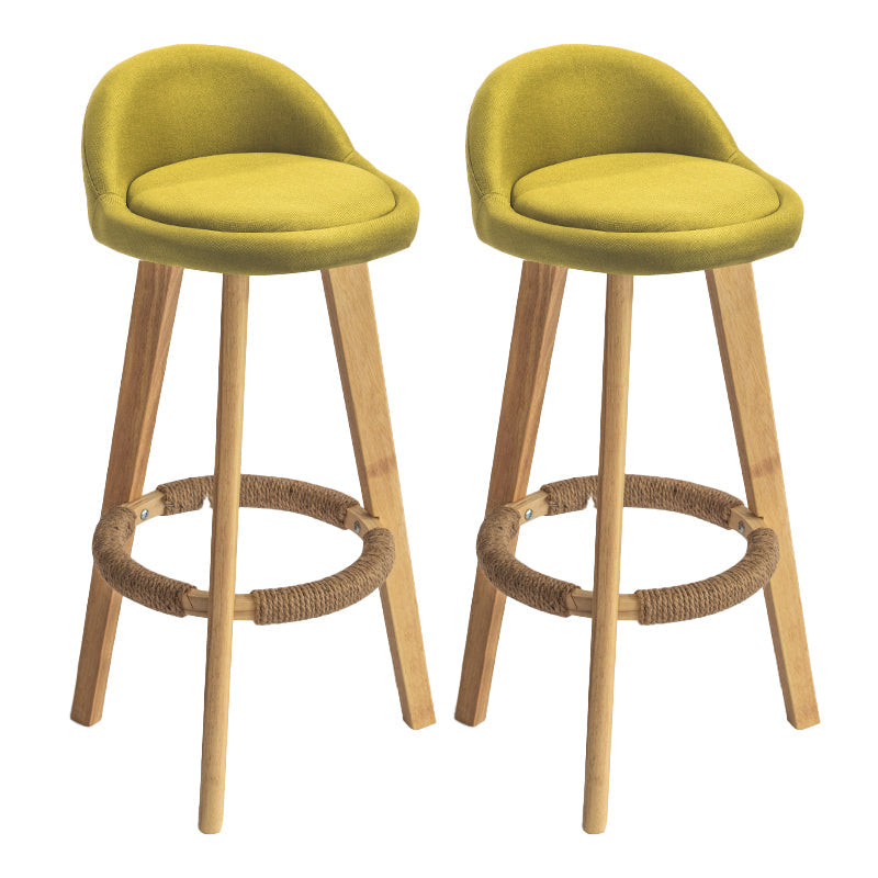 Contemporary Solid Wood Barstool Indoor Bar Stool with Footrest and Low Back Green 2 Piece Set Bar Stool (28" H) Clearhalo 'Bar Furniture' 'Bar Stools' 'bar_stools' 'furn' 'furn_bar_stools' 'furniture_bar_stools' 'Kitchen & Dining Furniture' 'kitchen&dining_furn' 'kitchen' 'kitchen_furn' Furniture' 4492786