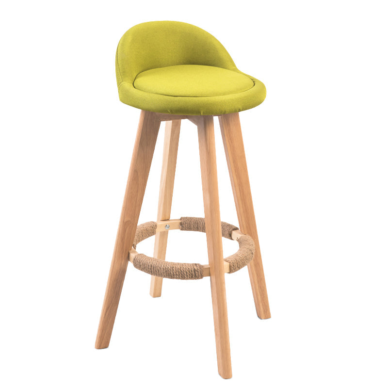 Contemporary Solid Wood Barstool Indoor Bar Stool with Footrest and Low Back Green 1 Piece Bar Stool(30"H) Clearhalo 'Bar Furniture' 'Bar Stools' 'bar_stools' 'furn' 'furn_bar_stools' 'furniture_bar_stools' 'Kitchen & Dining Furniture' 'kitchen&dining_furn' 'kitchen' 'kitchen_furn' Furniture' 4492788