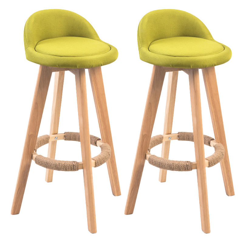 Contemporary Solid Wood Barstool Indoor Bar Stool with Footrest and Low Back Green 2 Piece Set Bar Stool(30"H) Clearhalo 'Bar Furniture' 'Bar Stools' 'bar_stools' 'furn' 'furn_bar_stools' 'furniture_bar_stools' 'Kitchen & Dining Furniture' 'kitchen&dining_furn' 'kitchen' 'kitchen_furn' Furniture' 4492789