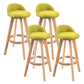 Contemporary Solid Wood Barstool Indoor Bar Stool with Footrest and Low Back Green 4 Piece Set Bar Stool(30"H) Clearhalo 'Bar Furniture' 'Bar Stools' 'bar_stools' 'furn' 'furn_bar_stools' 'furniture_bar_stools' 'Kitchen & Dining Furniture' 'kitchen&dining_furn' 'kitchen' 'kitchen_furn' Furniture' 4492790