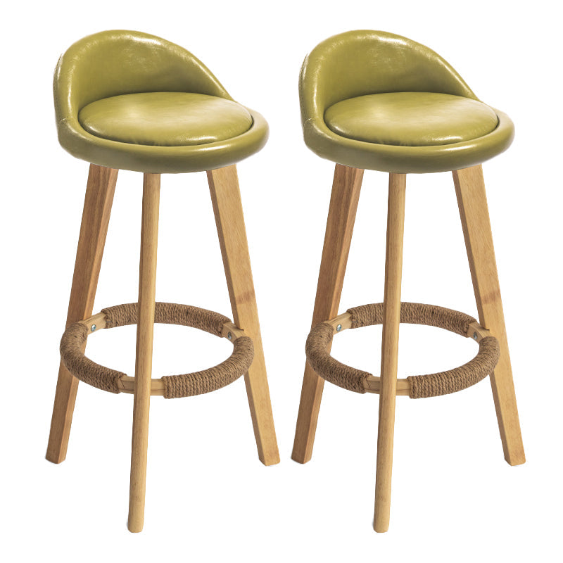 Contemporary Solid Wood Barstool Indoor Bar Stool with Footrest and Low Back Turquoise 2 Piece Set Bar Stool (28" H) Clearhalo 'Bar Furniture' 'Bar Stools' 'bar_stools' 'furn' 'furn_bar_stools' 'furniture_bar_stools' 'Kitchen & Dining Furniture' 'kitchen&dining_furn' 'kitchen' 'kitchen_furn' Furniture' 4492792