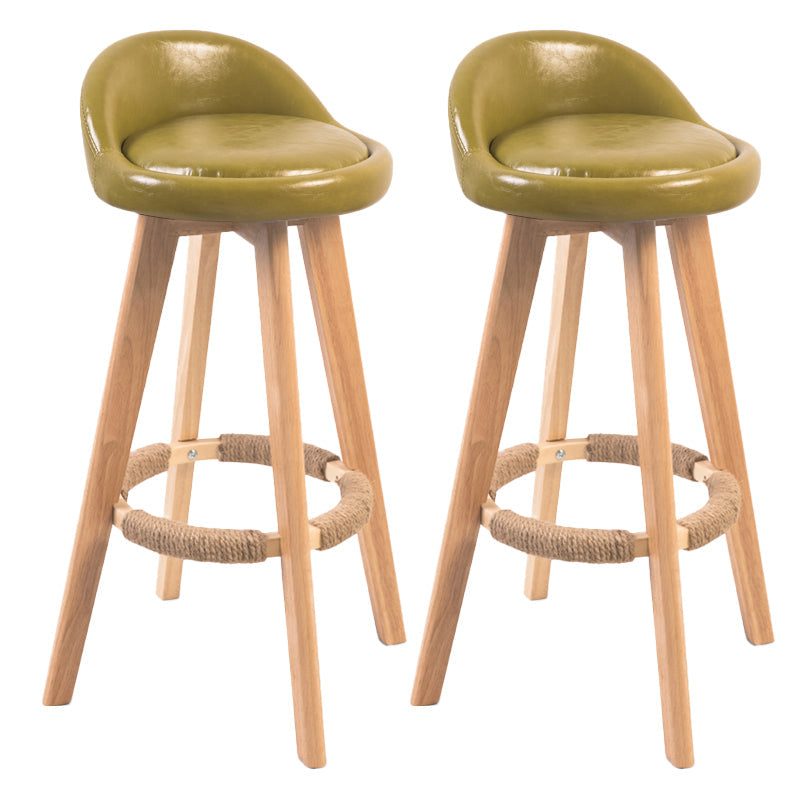 Contemporary Solid Wood Barstool Indoor Bar Stool with Footrest and Low Back Turquoise 2 Piece Set Bar Stool(30"H) Clearhalo 'Bar Furniture' 'Bar Stools' 'bar_stools' 'furn' 'furn_bar_stools' 'furniture_bar_stools' 'Kitchen & Dining Furniture' 'kitchen&dining_furn' 'kitchen' 'kitchen_furn' Furniture' 4492795