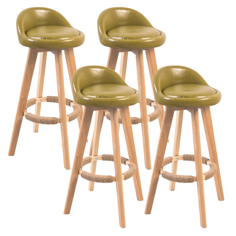 Contemporary Solid Wood Barstool Indoor Bar Stool with Footrest and Low Back Turquoise 4 Piece Set Bar Stool(30"H) Clearhalo 'Bar Furniture' 'Bar Stools' 'bar_stools' 'furn' 'furn_bar_stools' 'furniture_bar_stools' 'Kitchen & Dining Furniture' 'kitchen&dining_furn' 'kitchen' 'kitchen_furn' Furniture' 4492796