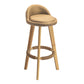 Contemporary Solid Wood Barstool Indoor Bar Stool with Footrest and Low Back Beige 1 Piece Bar Stool (28" H) Clearhalo 'Bar Furniture' 'Bar Stools' 'bar_stools' 'furn' 'furn_bar_stools' 'furniture_bar_stools' 'Kitchen & Dining Furniture' 'kitchen&dining_furn' 'kitchen' 'kitchen_furn' Furniture' 4492797