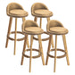 Contemporary Solid Wood Barstool Indoor Bar Stool with Footrest and Low Back Beige 4 Piece Set Bar Stool (28" H) Clearhalo 'Bar Furniture' 'Bar Stools' 'bar_stools' 'furn' 'furn_bar_stools' 'furniture_bar_stools' 'Kitchen & Dining Furniture' 'kitchen&dining_furn' 'kitchen' 'kitchen_furn' Furniture' 4492799