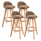 Contemporary Solid Wood Barstool Indoor Bar Stool with Footrest and Low Back Coffee 4 Piece Set Bar Stool(30"H) Clearhalo 'Bar Furniture' 'Bar Stools' 'bar_stools' 'furn' 'furn_bar_stools' 'furniture_bar_stools' 'Kitchen & Dining Furniture' 'kitchen&dining_furn' 'kitchen' 'kitchen_furn' Furniture' 4492808