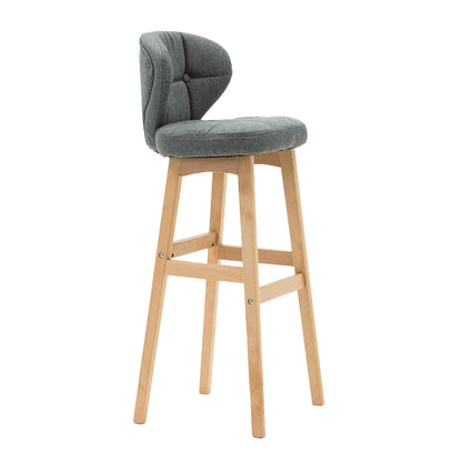 Scandinavia Style Bar-stool Low Back Wooden Legs Barstool for Restaurant Bar Grey Natural 1 Piece Clearhalo 'Bar Furniture' 'Bar Stools' 'bar_stools' 'furn' 'furn_bar_stools' 'furniture_bar_stools' 'Kitchen & Dining Furniture' 'kitchen&dining_furn' 'kitchen' 'kitchen_furn' Furniture' 4492812