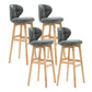 Scandinavia Style Bar-stool Low Back Wooden Legs Barstool for Restaurant Bar Grey Natural 4 Piece Set Clearhalo 'Bar Furniture' 'Bar Stools' 'bar_stools' 'furn' 'furn_bar_stools' 'furniture_bar_stools' 'Kitchen & Dining Furniture' 'kitchen&dining_furn' 'kitchen' 'kitchen_furn' Furniture' 4492816