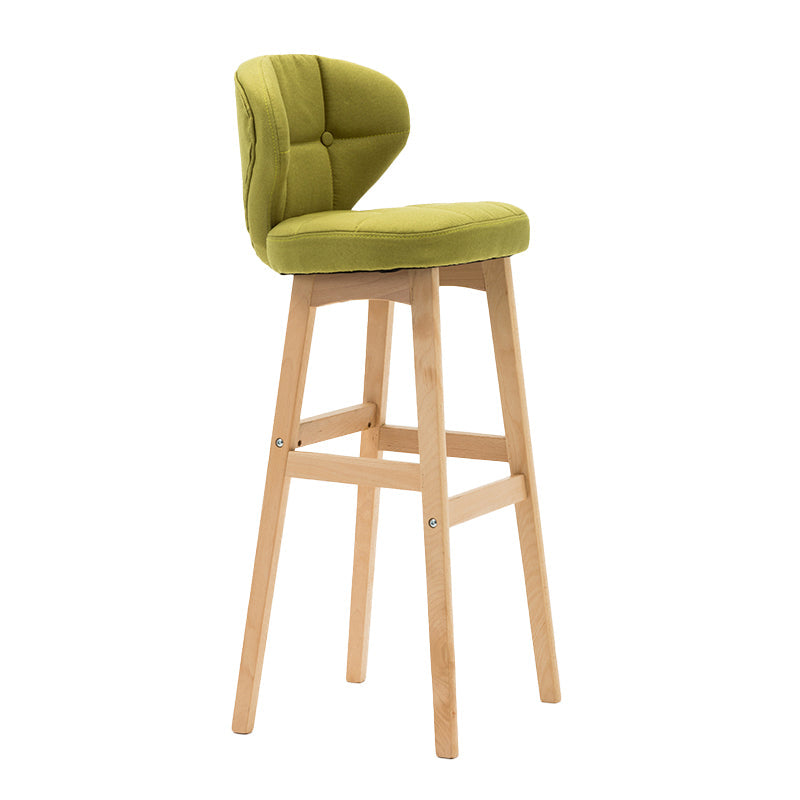 Scandinavia Style Bar-stool Low Back Wooden Legs Barstool for Restaurant Bar Green Natural 1 Piece Clearhalo 'Bar Furniture' 'Bar Stools' 'bar_stools' 'furn' 'furn_bar_stools' 'furniture_bar_stools' 'Kitchen & Dining Furniture' 'kitchen&dining_furn' 'kitchen' 'kitchen_furn' Furniture' 4492824