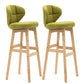 Scandinavia Style Bar-stool Low Back Wooden Legs Barstool for Restaurant Bar Green Natural 2 Piece Set Clearhalo 'Bar Furniture' 'Bar Stools' 'bar_stools' 'furn' 'furn_bar_stools' 'furniture_bar_stools' 'Kitchen & Dining Furniture' 'kitchen&dining_furn' 'kitchen' 'kitchen_furn' Furniture' 4492825