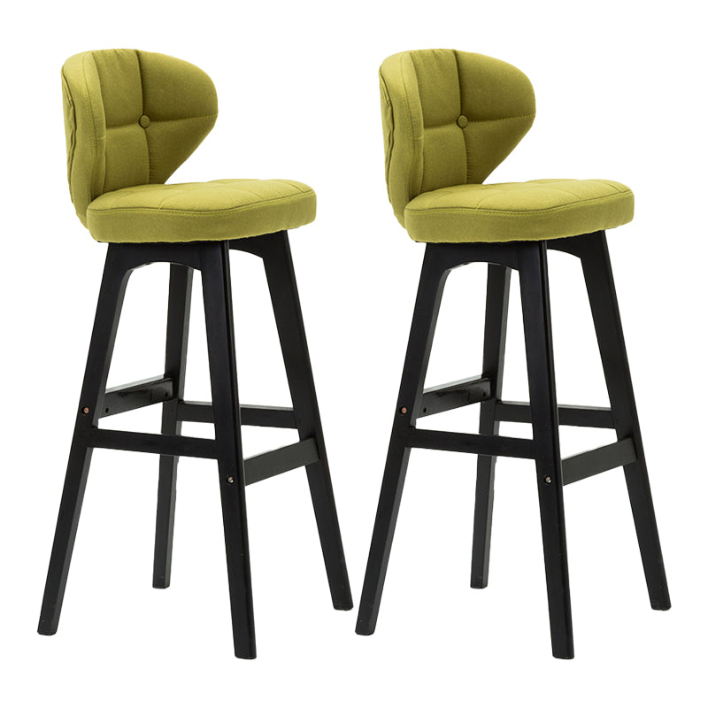 Scandinavia Style Bar-stool Low Back Wooden Legs Barstool for Restaurant Bar Green Black 2 Piece Set Clearhalo 'Bar Furniture' 'Bar Stools' 'bar_stools' 'furn' 'furn_bar_stools' 'furniture_bar_stools' 'Kitchen & Dining Furniture' 'kitchen&dining_furn' 'kitchen' 'kitchen_furn' Furniture' 4492829