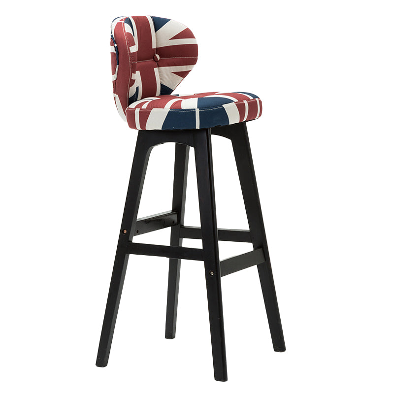 Scandinavia Style Bar-stool Low Back Wooden Legs Barstool for Restaurant Bar Blue-Red Black 1 Piece Clearhalo 'Bar Furniture' 'Bar Stools' 'bar_stools' 'furn' 'furn_bar_stools' 'furniture_bar_stools' 'Kitchen & Dining Furniture' 'kitchen&dining_furn' 'kitchen' 'kitchen_furn' Furniture' 4492831