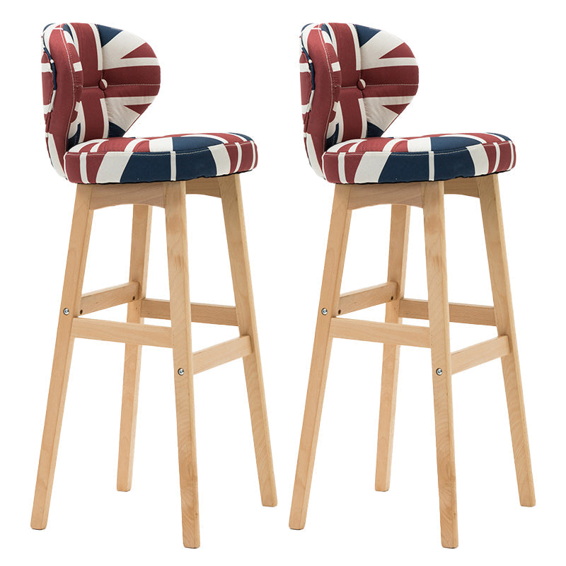 Scandinavia Style Bar-stool Low Back Wooden Legs Barstool for Restaurant Bar Blue-Red Natural 2 Piece Set Clearhalo 'Bar Furniture' 'Bar Stools' 'bar_stools' 'furn' 'furn_bar_stools' 'furniture_bar_stools' 'Kitchen & Dining Furniture' 'kitchen&dining_furn' 'kitchen' 'kitchen_furn' Furniture' 4492835