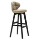 Scandinavia Style Bar-stool Low Back Wooden Legs Barstool for Restaurant Bar Khaki Black 1 Piece Clearhalo 'Bar Furniture' 'Bar Stools' 'bar_stools' 'furn' 'furn_bar_stools' 'furniture_bar_stools' 'Kitchen & Dining Furniture' 'kitchen&dining_furn' 'kitchen' 'kitchen_furn' Furniture' 4492840