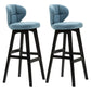 Scandinavia Style Bar-stool Low Back Wooden Legs Barstool for Restaurant Bar Lake Blue Black 2 Piece Set Clearhalo 'Bar Furniture' 'Bar Stools' 'bar_stools' 'furn' 'furn_bar_stools' 'furniture_bar_stools' 'Kitchen & Dining Furniture' 'kitchen&dining_furn' 'kitchen' 'kitchen_furn' Furniture' 4492847