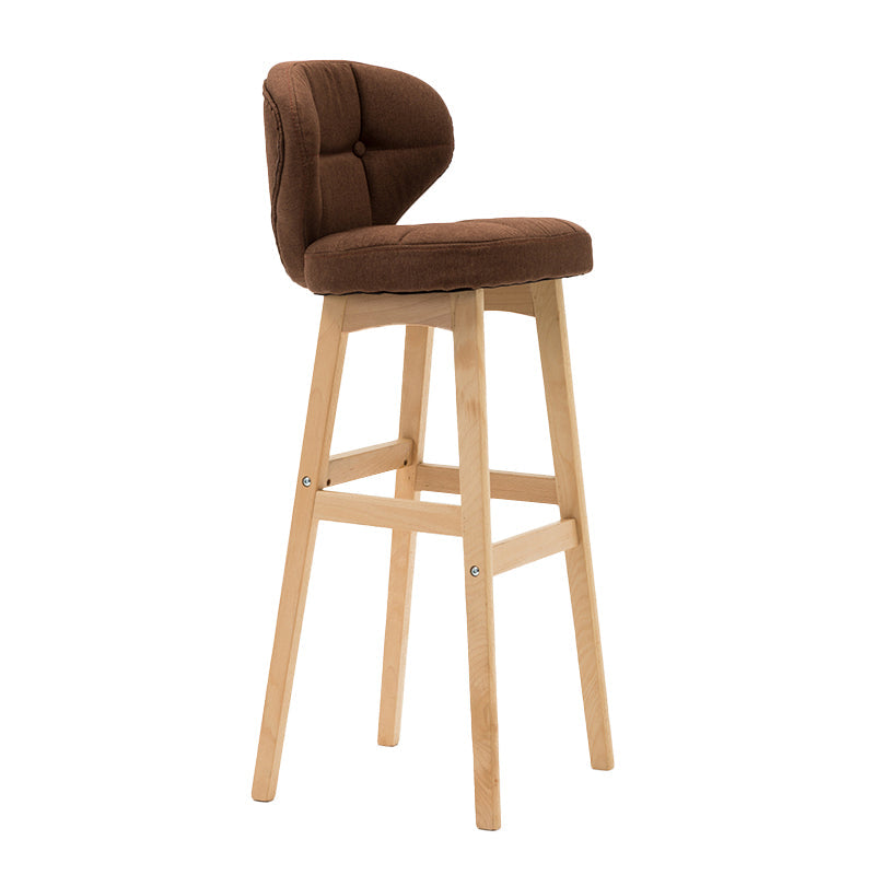 Scandinavia Style Bar-stool Low Back Wooden Legs Barstool for Restaurant Bar Coffee Natural 1 Piece Clearhalo 'Bar Furniture' 'Bar Stools' 'bar_stools' 'furn' 'furn_bar_stools' 'furniture_bar_stools' 'Kitchen & Dining Furniture' 'kitchen&dining_furn' 'kitchen' 'kitchen_furn' Furniture' 4492849