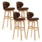 Scandinavia Style Bar-stool Low Back Wooden Legs Barstool for Restaurant Bar Coffee Natural 4 Piece Set Clearhalo 'Bar Furniture' 'Bar Stools' 'bar_stools' 'furn' 'furn_bar_stools' 'furniture_bar_stools' 'Kitchen & Dining Furniture' 'kitchen&dining_furn' 'kitchen' 'kitchen_furn' Furniture' 4492851