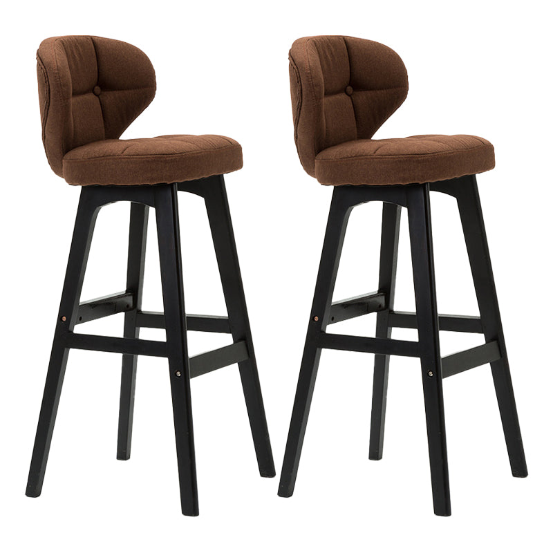 Scandinavia Style Bar-stool Low Back Wooden Legs Barstool for Restaurant Bar Coffee Black 2 Piece Set Clearhalo 'Bar Furniture' 'Bar Stools' 'bar_stools' 'furn' 'furn_bar_stools' 'furniture_bar_stools' 'Kitchen & Dining Furniture' 'kitchen&dining_furn' 'kitchen' 'kitchen_furn' Furniture' 4492853