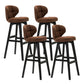 Scandinavia Style Bar-stool Low Back Wooden Legs Barstool for Restaurant Bar Coffee Black 4 Piece Set Clearhalo 'Bar Furniture' 'Bar Stools' 'bar_stools' 'furn' 'furn_bar_stools' 'furniture_bar_stools' 'Kitchen & Dining Furniture' 'kitchen&dining_furn' 'kitchen' 'kitchen_furn' Furniture' 4492854