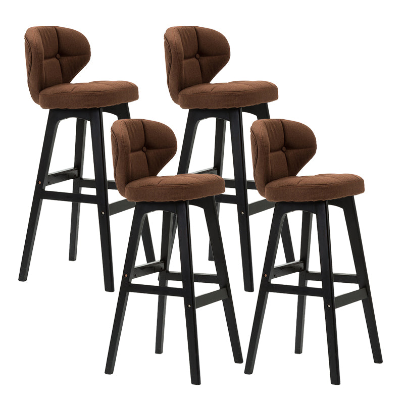 Scandinavia Style Bar-stool Low Back Wooden Legs Barstool for Restaurant Bar Coffee Black 4 Piece Set Clearhalo 'Bar Furniture' 'Bar Stools' 'bar_stools' 'furn' 'furn_bar_stools' 'furniture_bar_stools' 'Kitchen & Dining Furniture' 'kitchen&dining_furn' 'kitchen' 'kitchen_furn' Furniture' 4492854