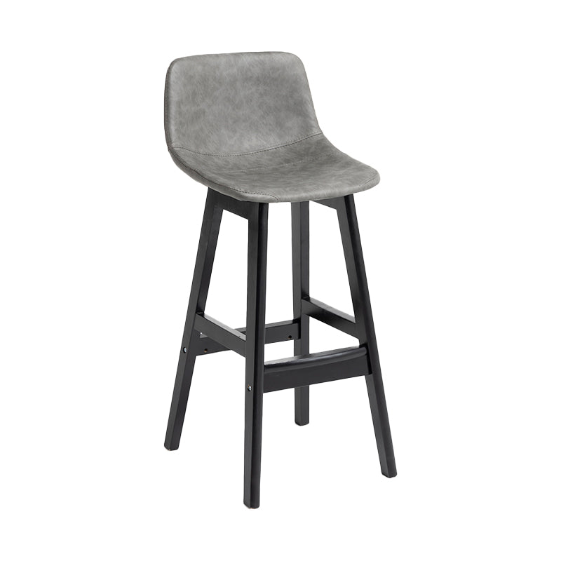Scandinavia Style Bar-stool Bucket Seat Wooden Legs Barstool for Kitchen Bar Grey Black 1 Piece Clearhalo 'Bar Furniture' 'Bar Stools' 'bar_stools' 'furn' 'furn_bar_stools' 'furniture_bar_stools' 'Kitchen & Dining Furniture' 'kitchen&dining_furn' 'kitchen' 'kitchen_furn' Furniture' 4492857