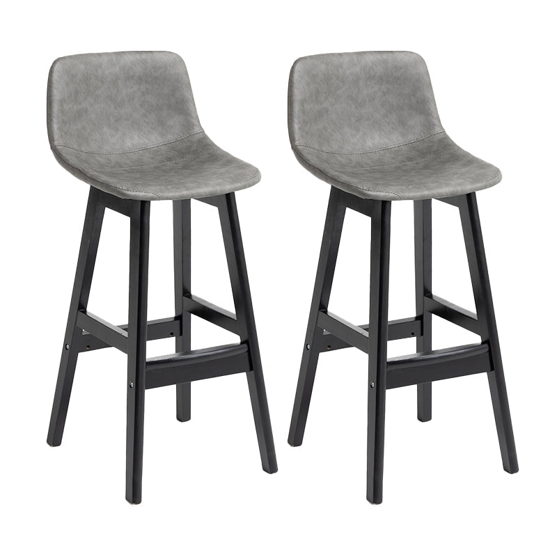 Scandinavia Style Bar-stool Bucket Seat Wooden Legs Barstool for Kitchen Bar Grey Black 2 Piece Set Clearhalo 'Bar Furniture' 'Bar Stools' 'bar_stools' 'furn' 'furn_bar_stools' 'furniture_bar_stools' 'Kitchen & Dining Furniture' 'kitchen&dining_furn' 'kitchen' 'kitchen_furn' Furniture' 4492858