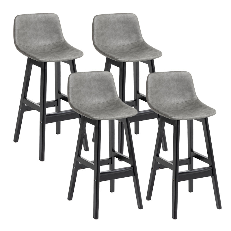 Scandinavia Style Bar-stool Bucket Seat Wooden Legs Barstool for Kitchen Bar Grey Black 4 Piece Set Clearhalo 'Bar Furniture' 'Bar Stools' 'bar_stools' 'furn' 'furn_bar_stools' 'furniture_bar_stools' 'Kitchen & Dining Furniture' 'kitchen&dining_furn' 'kitchen' 'kitchen_furn' Furniture' 4492861