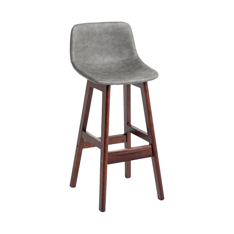 Scandinavia Style Bar-stool Bucket Seat Wooden Legs Barstool for Kitchen Bar Grey Brown 1 Piece Clearhalo 'Bar Furniture' 'Bar Stools' 'bar_stools' 'furn' 'furn_bar_stools' 'furniture_bar_stools' 'Kitchen & Dining Furniture' 'kitchen&dining_furn' 'kitchen' 'kitchen_furn' Furniture' 4492863