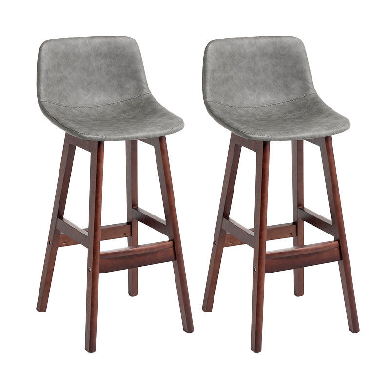 Scandinavia Style Bar-stool Bucket Seat Wooden Legs Barstool for Kitchen Bar Grey Brown 2 Piece Set Clearhalo 'Bar Furniture' 'Bar Stools' 'bar_stools' 'furn' 'furn_bar_stools' 'furniture_bar_stools' 'Kitchen & Dining Furniture' 'kitchen&dining_furn' 'kitchen' 'kitchen_furn' Furniture' 4492865