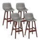 Scandinavia Style Bar-stool Bucket Seat Wooden Legs Barstool for Kitchen Bar Grey Brown 4 Piece Set Clearhalo 'Bar Furniture' 'Bar Stools' 'bar_stools' 'furn' 'furn_bar_stools' 'furniture_bar_stools' 'Kitchen & Dining Furniture' 'kitchen&dining_furn' 'kitchen' 'kitchen_furn' Furniture' 4492867