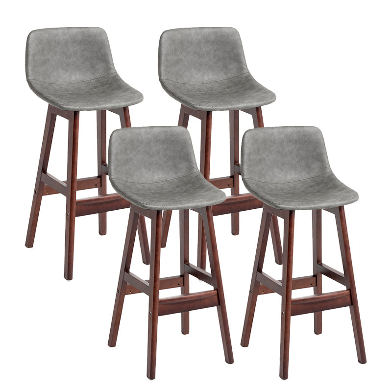 Scandinavia Style Bar-stool Bucket Seat Wooden Legs Barstool for Kitchen Bar Grey Brown 4 Piece Set Clearhalo 'Bar Furniture' 'Bar Stools' 'bar_stools' 'furn' 'furn_bar_stools' 'furniture_bar_stools' 'Kitchen & Dining Furniture' 'kitchen&dining_furn' 'kitchen' 'kitchen_furn' Furniture' 4492867