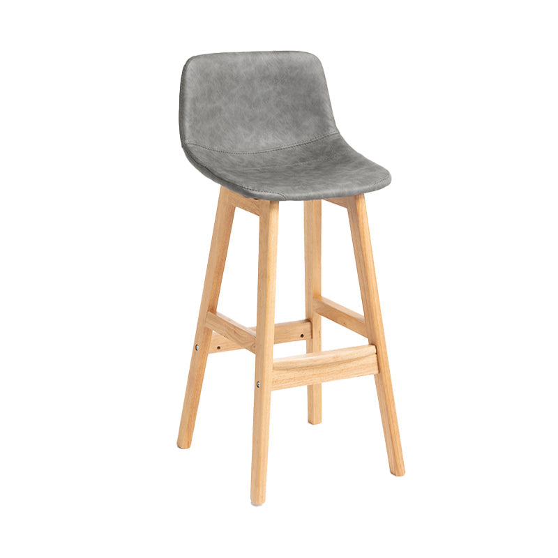Scandinavia Style Bar-stool Bucket Seat Wooden Legs Barstool for Kitchen Bar Grey Natural 1 Piece Clearhalo 'Bar Furniture' 'Bar Stools' 'bar_stools' 'furn' 'furn_bar_stools' 'furniture_bar_stools' 'Kitchen & Dining Furniture' 'kitchen&dining_furn' 'kitchen' 'kitchen_furn' Furniture' 4492869