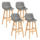 Scandinavia Style Bar-stool Bucket Seat Wooden Legs Barstool for Kitchen Bar Grey Natural 4 Piece Set Clearhalo 'Bar Furniture' 'Bar Stools' 'bar_stools' 'furn' 'furn_bar_stools' 'furniture_bar_stools' 'Kitchen & Dining Furniture' 'kitchen&dining_furn' 'kitchen' 'kitchen_furn' Furniture' 4492872