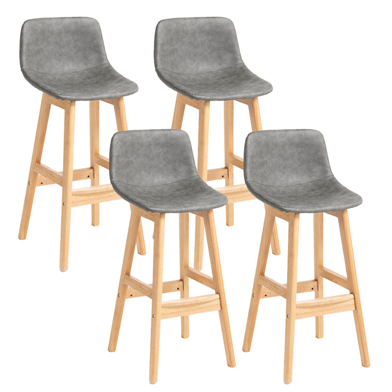 Scandinavia Style Bar-stool Bucket Seat Wooden Legs Barstool for Kitchen Bar Grey Natural 4 Piece Set Clearhalo 'Bar Furniture' 'Bar Stools' 'bar_stools' 'furn' 'furn_bar_stools' 'furniture_bar_stools' 'Kitchen & Dining Furniture' 'kitchen&dining_furn' 'kitchen' 'kitchen_furn' Furniture' 4492872