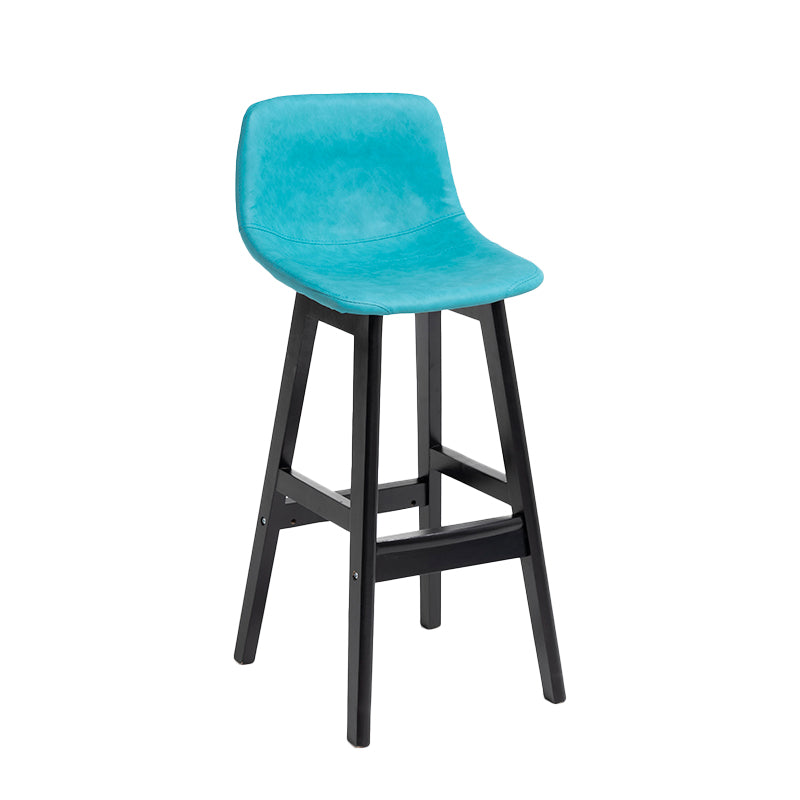 Scandinavia Style Bar-stool Bucket Seat Wooden Legs Barstool for Kitchen Bar Sky Blue Black 1 Piece Clearhalo 'Bar Furniture' 'Bar Stools' 'bar_stools' 'furn' 'furn_bar_stools' 'furniture_bar_stools' 'Kitchen & Dining Furniture' 'kitchen&dining_furn' 'kitchen' 'kitchen_furn' Furniture' 4492873