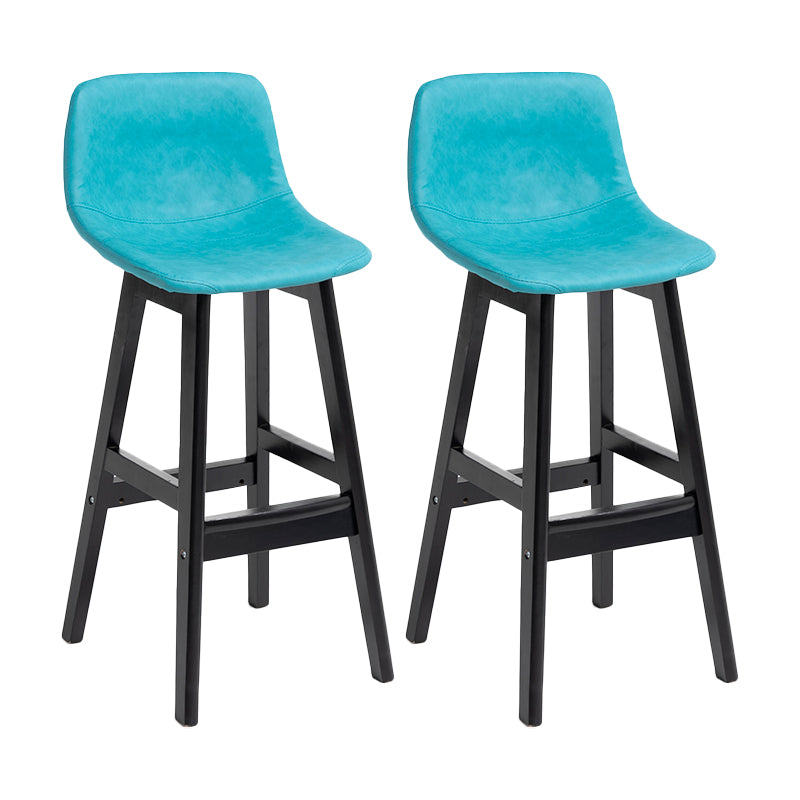 Scandinavia Style Bar-stool Bucket Seat Wooden Legs Barstool for Kitchen Bar Sky Blue Black 2 Piece Set Clearhalo 'Bar Furniture' 'Bar Stools' 'bar_stools' 'furn' 'furn_bar_stools' 'furniture_bar_stools' 'Kitchen & Dining Furniture' 'kitchen&dining_furn' 'kitchen' 'kitchen_furn' Furniture' 4492874