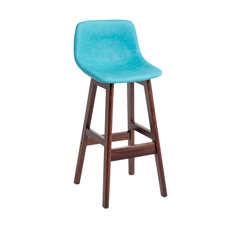 Scandinavia Style Bar-stool Bucket Seat Wooden Legs Barstool for Kitchen Bar Sky Blue Brown 1 Piece Clearhalo 'Bar Furniture' 'Bar Stools' 'bar_stools' 'furn' 'furn_bar_stools' 'furniture_bar_stools' 'Kitchen & Dining Furniture' 'kitchen&dining_furn' 'kitchen' 'kitchen_furn' Furniture' 4492876