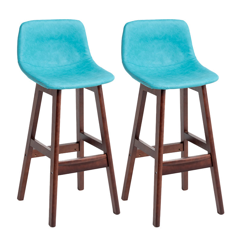 Scandinavia Style Bar-stool Bucket Seat Wooden Legs Barstool for Kitchen Bar Sky Blue Brown 2 Piece Set Clearhalo 'Bar Furniture' 'Bar Stools' 'bar_stools' 'furn' 'furn_bar_stools' 'furniture_bar_stools' 'Kitchen & Dining Furniture' 'kitchen&dining_furn' 'kitchen' 'kitchen_furn' Furniture' 4492877