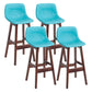 Scandinavia Style Bar-stool Bucket Seat Wooden Legs Barstool for Kitchen Bar Sky Blue Brown 4 Piece Set Clearhalo 'Bar Furniture' 'Bar Stools' 'bar_stools' 'furn' 'furn_bar_stools' 'furniture_bar_stools' 'Kitchen & Dining Furniture' 'kitchen&dining_furn' 'kitchen' 'kitchen_furn' Furniture' 4492878