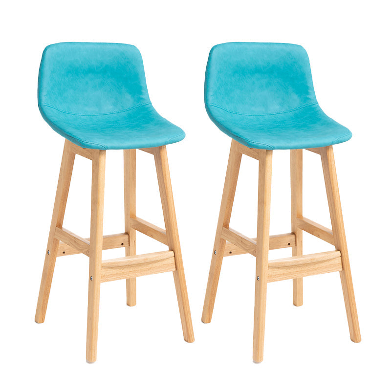 Scandinavia Style Bar-stool Bucket Seat Wooden Legs Barstool for Kitchen Bar Sky Blue Natural 2 Piece Set Clearhalo 'Bar Furniture' 'Bar Stools' 'bar_stools' 'furn' 'furn_bar_stools' 'furniture_bar_stools' 'Kitchen & Dining Furniture' 'kitchen&dining_furn' 'kitchen' 'kitchen_furn' Furniture' 4492880