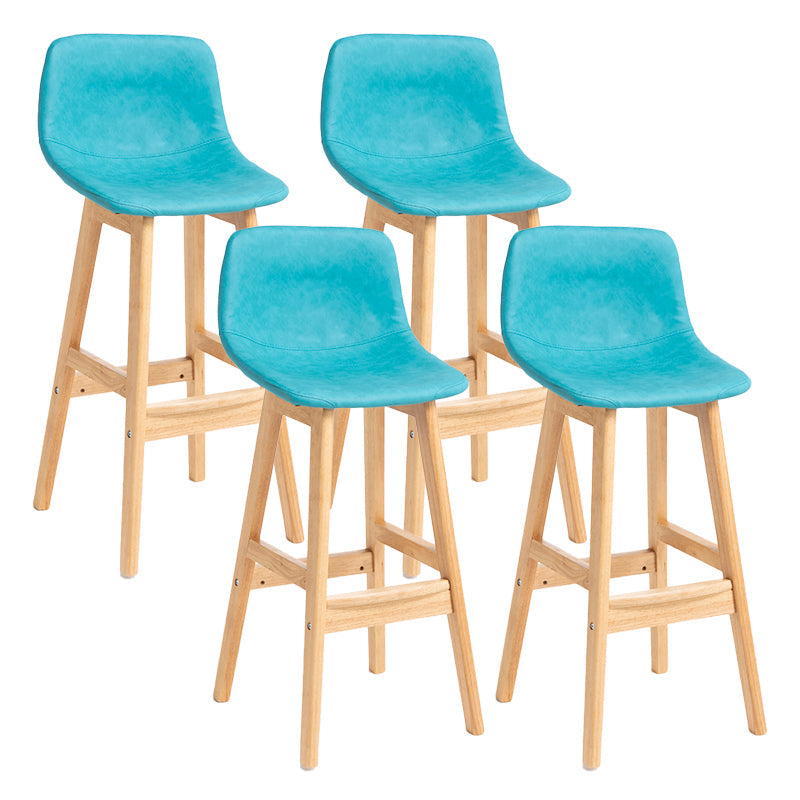 Scandinavia Style Bar-stool Bucket Seat Wooden Legs Barstool for Kitchen Bar Sky Blue Natural 4 Piece Set Clearhalo 'Bar Furniture' 'Bar Stools' 'bar_stools' 'furn' 'furn_bar_stools' 'furniture_bar_stools' 'Kitchen & Dining Furniture' 'kitchen&dining_furn' 'kitchen' 'kitchen_furn' Furniture' 4492881
